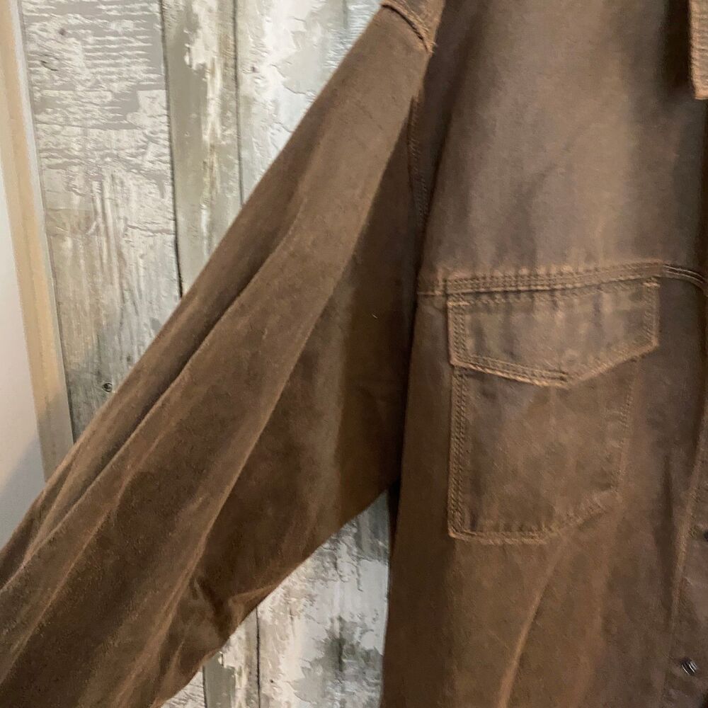 Red Head Ranch snap front brown shirt jacket - Picture 3 of 7